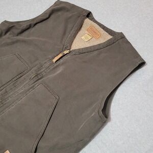 C.E. Schmidt Workwear Men's XL Olive Sherpa Lined Canvas Work Vest V540D